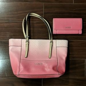 Guess Pink Purse & Wallet Set